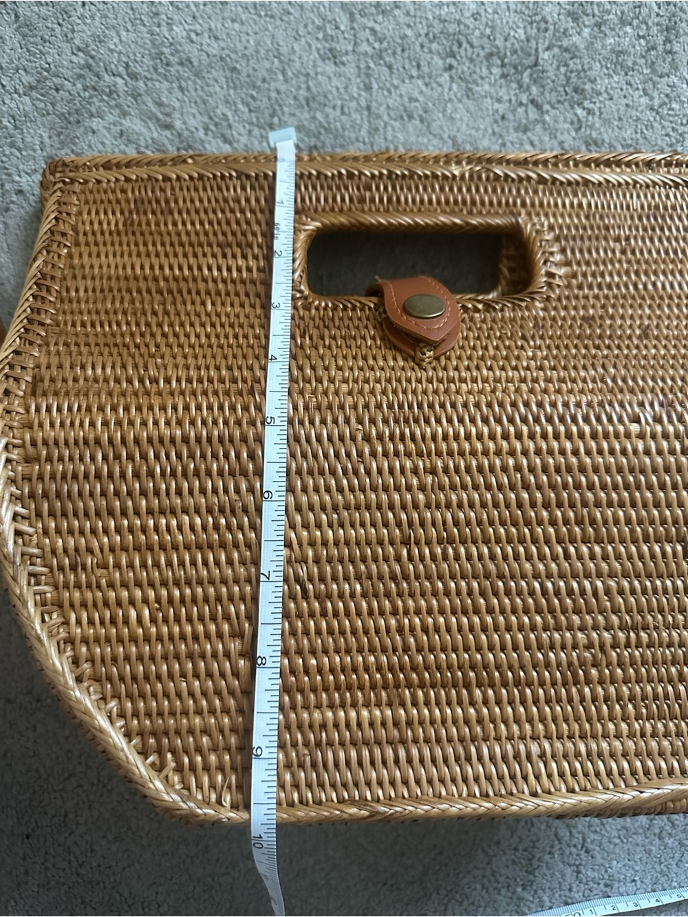 Anthropologie Rattan Woven Crossbody Bag in Tan/Brown Natural Lightweight - Picture 15 of 16